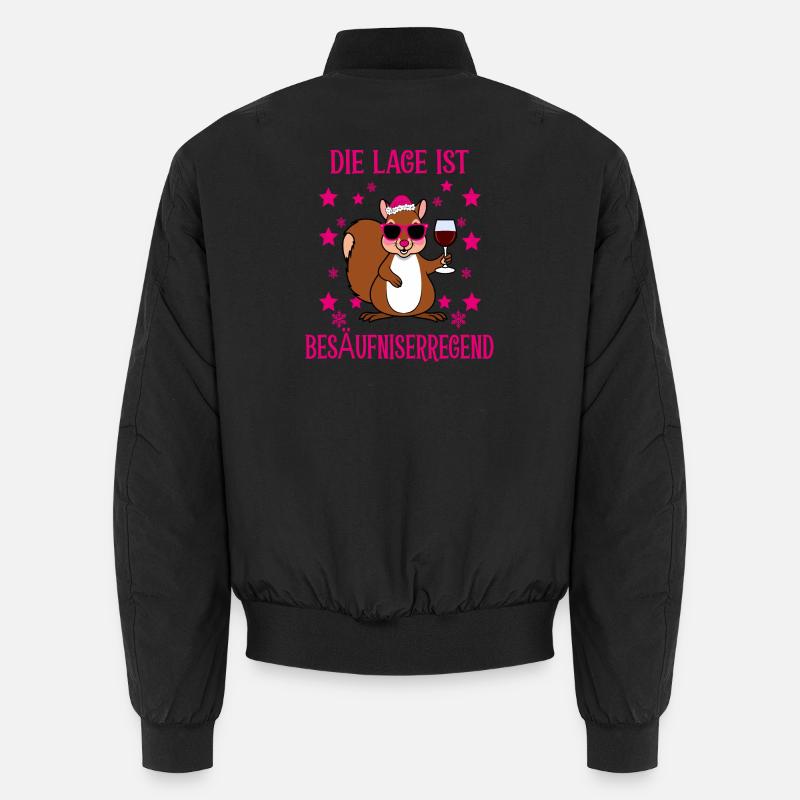 Lustiges Eichhörnchen - Unisex Bomberjacke - Schwarz