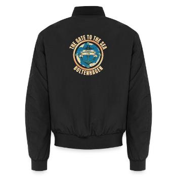 The Gate to the Sea - Boltenhagen - Unisex Bomberjacke - Schwarz - Hinten - AI Model Male 185 light (185cm)