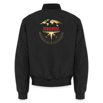 Koordinaten Bensersiel - Unisex Bomberjacke - Schwarz - Hinten - AI Model Male 185 light (185cm)