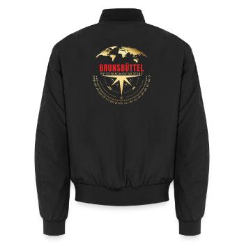 Koordinaten Brunsbüttel - Unisex Bomberjacke - Schwarz - Hinten - AI Model Male 185 light (185cm)