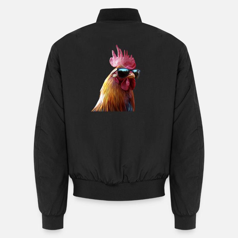Rooster Chicken Daddy Chicken Coop Dad Farmer Chickens Unisex Bomber Jacket