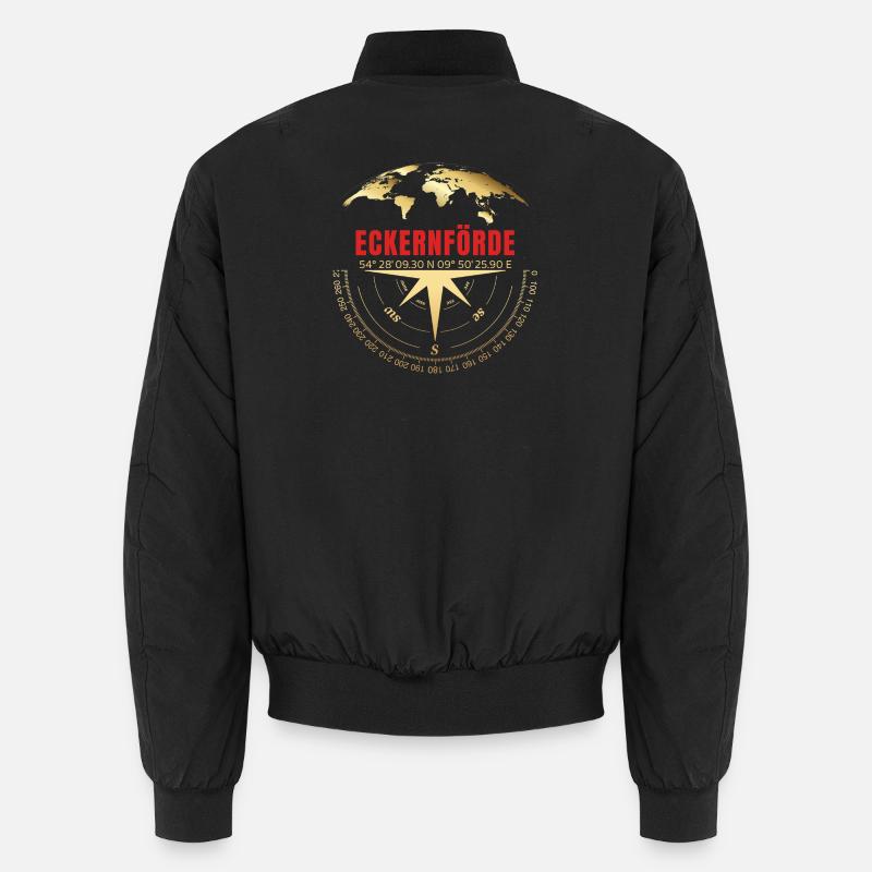 Koordinaten Eckernförde - Unisex Bomberjacke - Schwarz