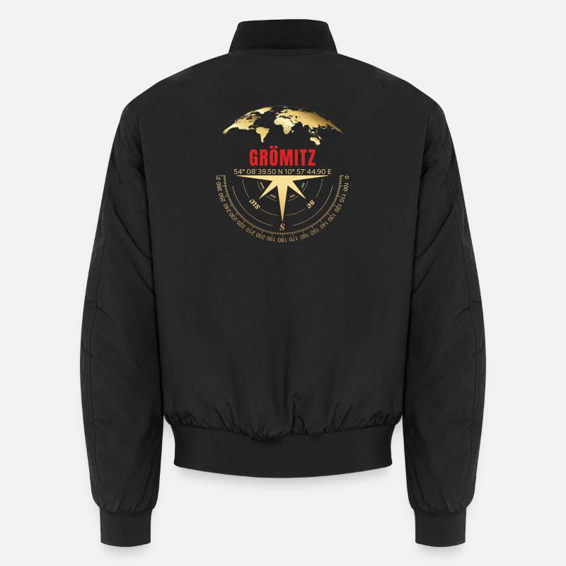Koordinaten Grömitz - Unisex Bomberjacke - Schwarz