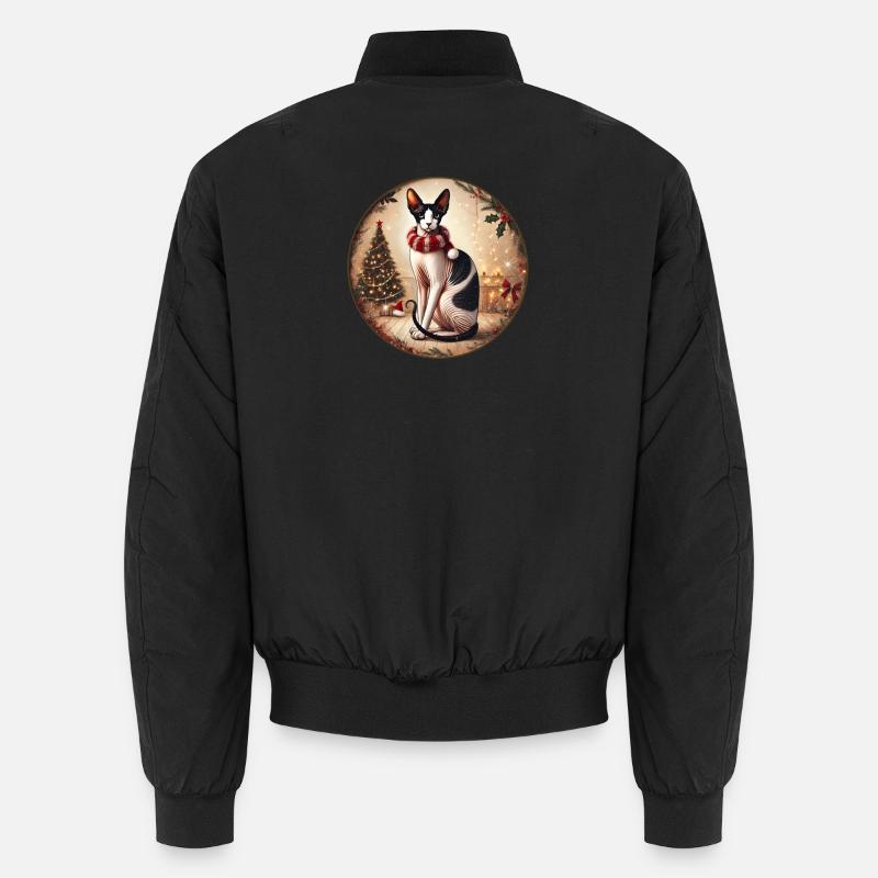 Portrait de Noël avec Sphynx Bomber unisexe