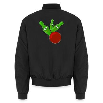 Skittles - Unisex Bomber Jacket - black - Back - AI Model Male 185 light (185cm)