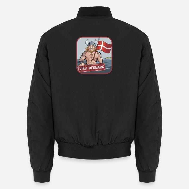 Visit Denmark Wikinger Dannebrog Dänemark Urlaub Unisex Bomberjacke