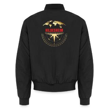 Koordinaten Hildesheim - Unisex Bomberjacke - Schwarz - Hinten - AI Model Male 185 light (185cm)