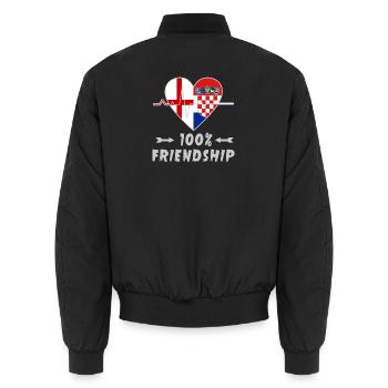 England and Croatia 100% friendship - Unisex Bomber Jacket - black - Back - AI Model Male 185 light (185cm)