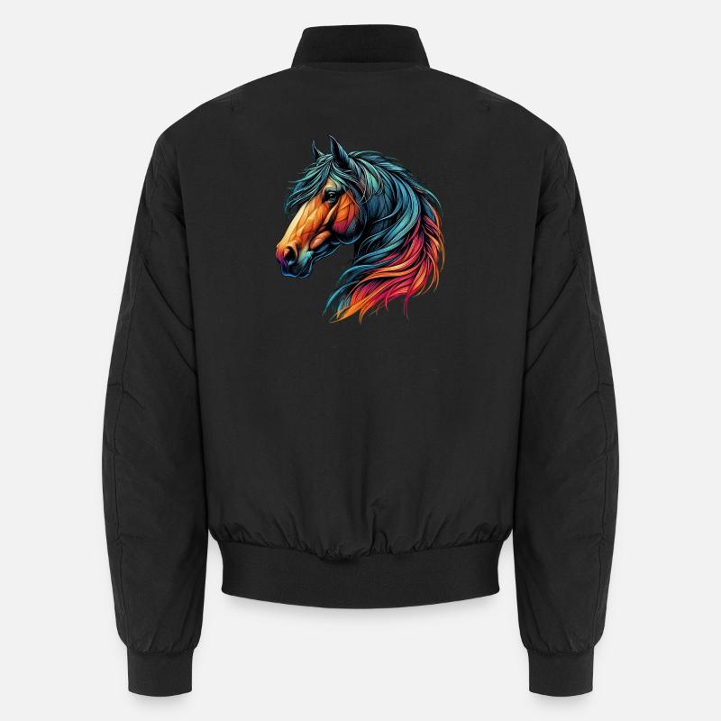 Pferd - Unisex Bomberjacke - Schwarz