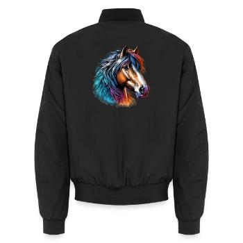Cheval - Bomber unisexe - noir - Dos - AI Model Male 185 light (185cm)