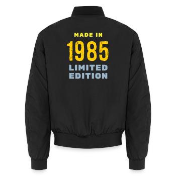 1985 - Bomber unisexe - noir - Dos - AI Model Male 185 light (185cm)