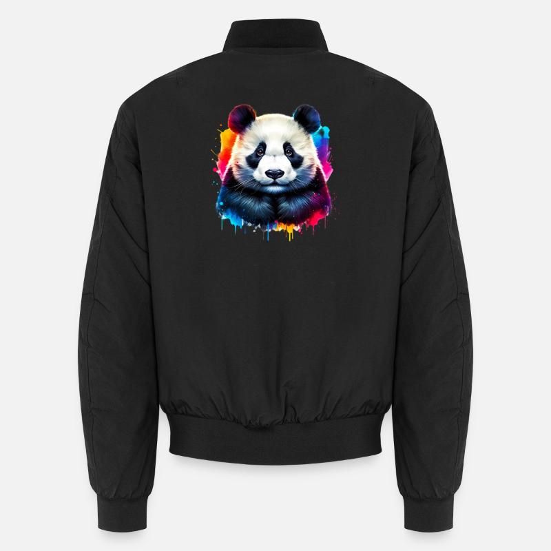 Panda - Unisex Bomber Jacket - black