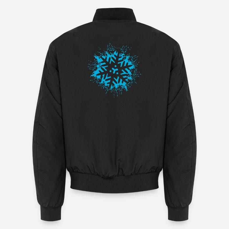 Christmas Star Explosion Blue Crystal Winter Unisex Bomber Jacket