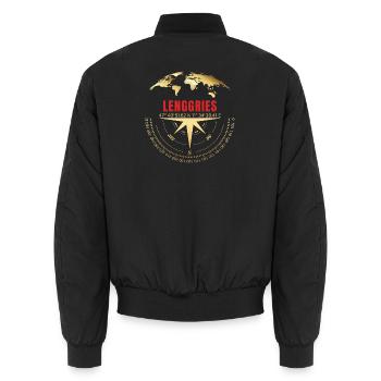 Koordinaten Lenggries - Unisex Bomberjacke - Schwarz - Hinten - AI Model Male 185 light (185cm)