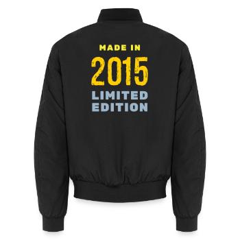 2015 - Unisex Bomberjacke - Schwarz - Hinten - AI Model Male 185 light (185cm)
