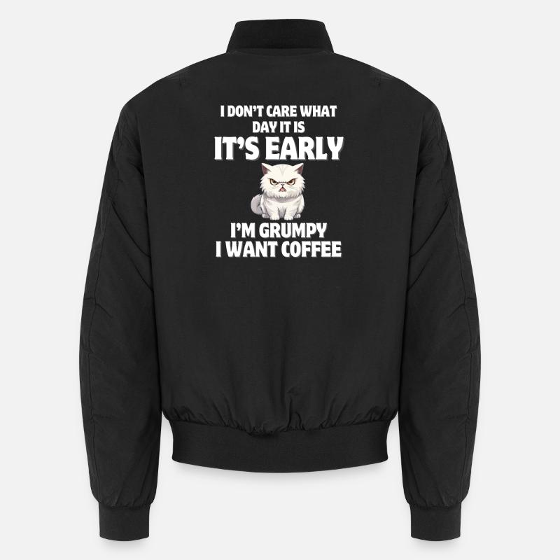 Morgenschritte, Kaffee, Kaffee - Unisex Bomberjacke - Schwarz