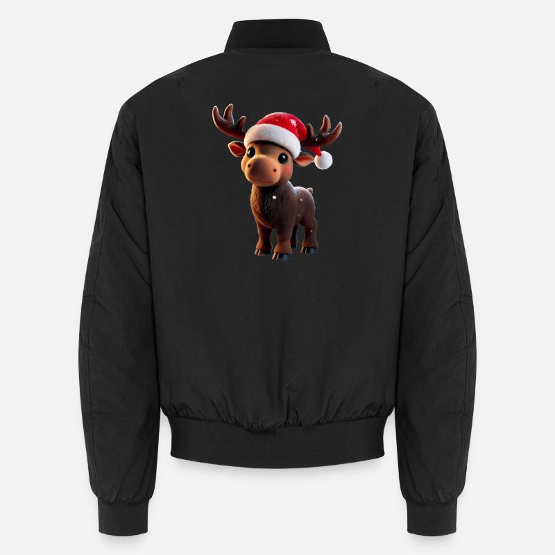 Elch - Moose - Weihnachten - Unisex Bomberjacke - Schwarz