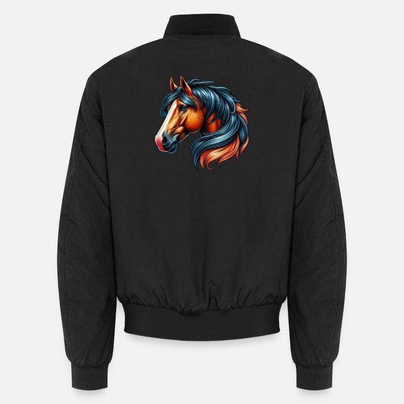 Pferd - Unisex Bomberjacke - Schwarz