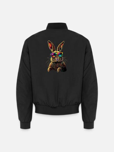 Hase Kaninchen Liebhaber Feldhase Bunny Süße Hasen - Unisex Bomberjacke - Schwarz