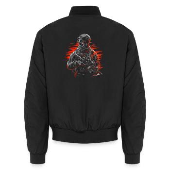 Special Forces - Unisex Bomber Jacket - black - Back - AI Model Male 185 light (185cm)