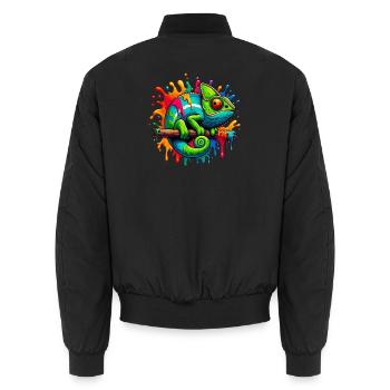 Chameleon - Unisex Bomber Jacket - black - Back - AI Model Male 185 light (185cm)