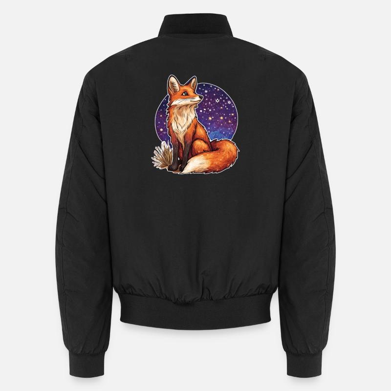 Renard et ciel étoilé Bomber unisexe