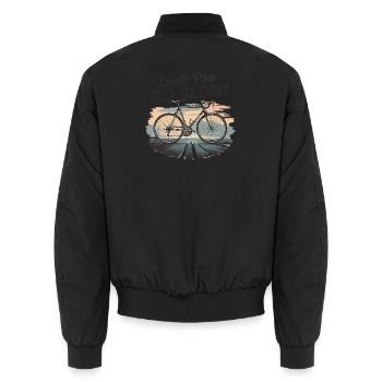 Vintage Bicycle Look Pro Go Slow - Unisex Bomber Jacket - black - Back - AI Model Male 185 light (185cm)