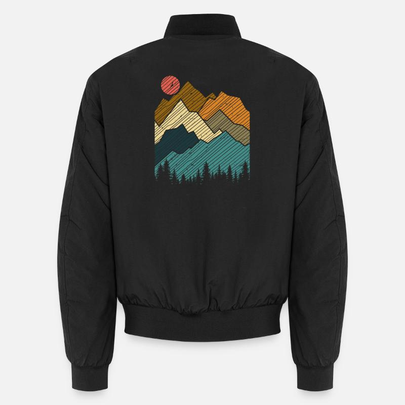 Mountain Sunset Silhouette Unisex Bomber Jacket