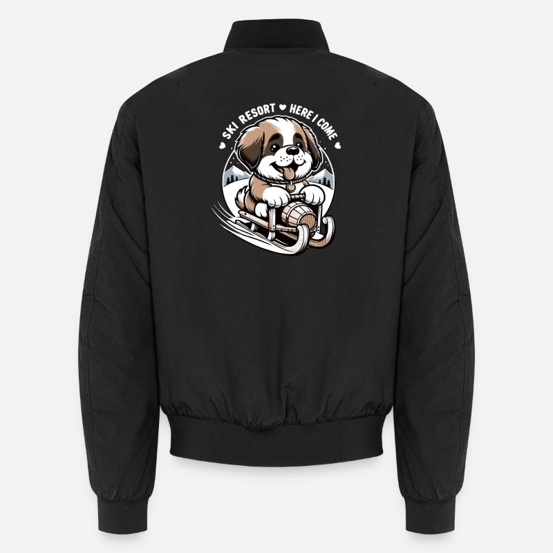 Bernhardiner Hund - Unisex Bomberjacke - Schwarz