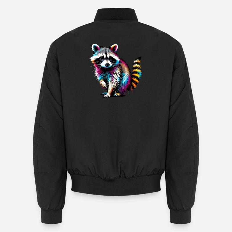 Raccoon - Unisex Bomber Jacket - black