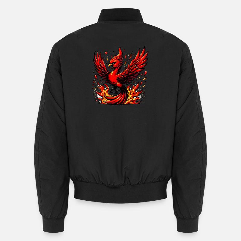 Red Phoenix - Unisex Bomber Jacket - black