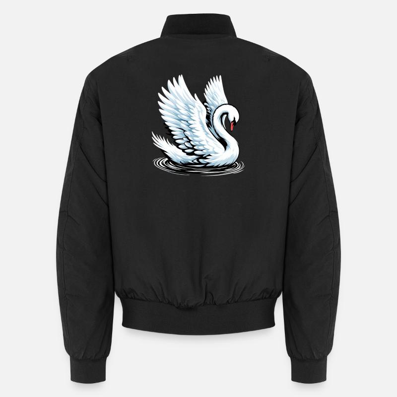 Schwan - Unisex Bomberjacke - Schwarz