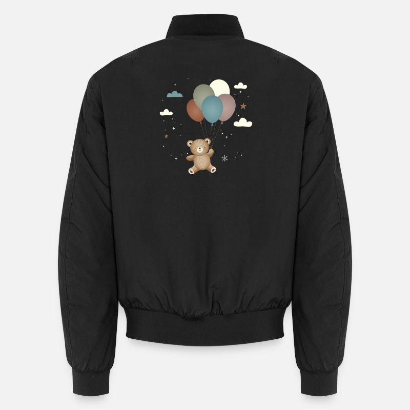 Ours volant avec des ballons dans un style mignon Bomber unisexe