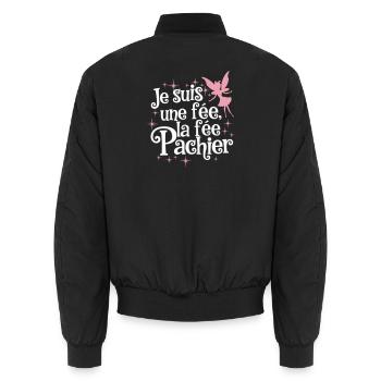 Ich bin eine Fee, die Fee Pachier - Unisex Bomberjacke - Schwarz - Hinten - AI Model Male 185 light (185cm)
