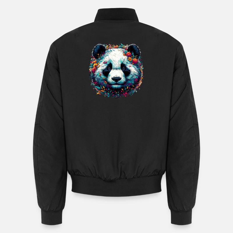 Panda - Unisex Bomberjacke - Schwarz