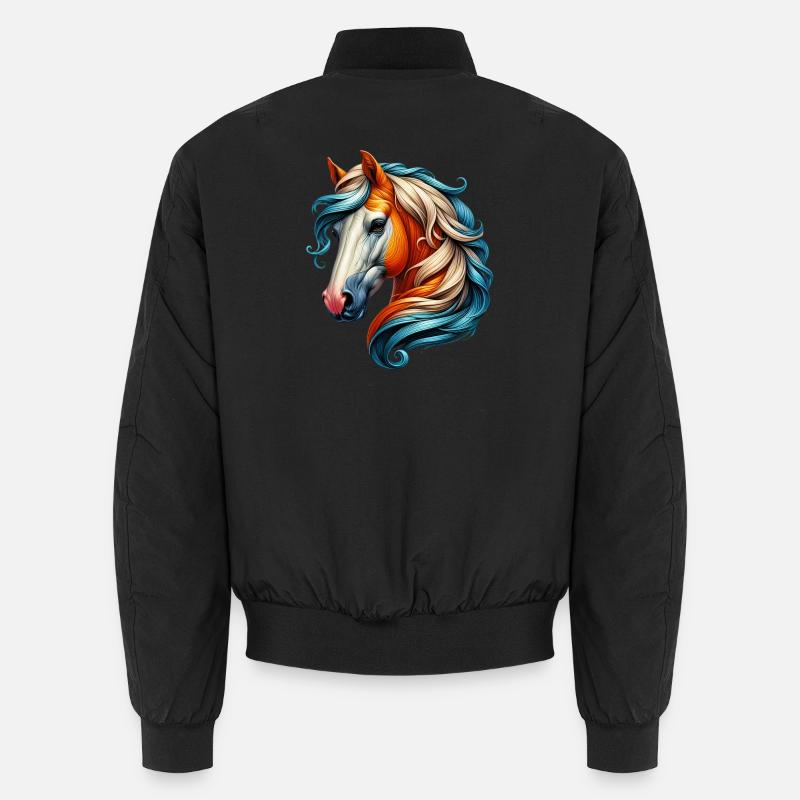 Pferd - Unisex Bomberjacke - Schwarz