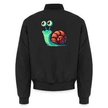 Schnecke - Unisex Bomberjacke - Schwarz - Hinten - AI Model Male 185 light (185cm)