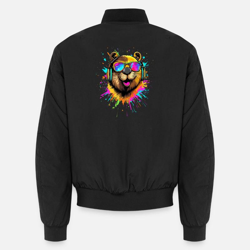 Biber Motiv Biberflüsterer Nagetiere Süßer Biber Unisex Bomberjacke