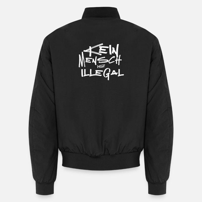 Kein Mensch ist illegal - Unisex Bomberjacke - Schwarz