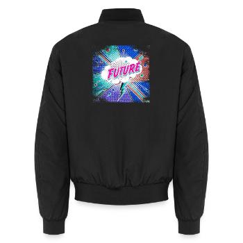 FUTURE Pop Art surreal - Unisex Bomber Jacket - black - Back - AI Model Male 185 light (185cm)