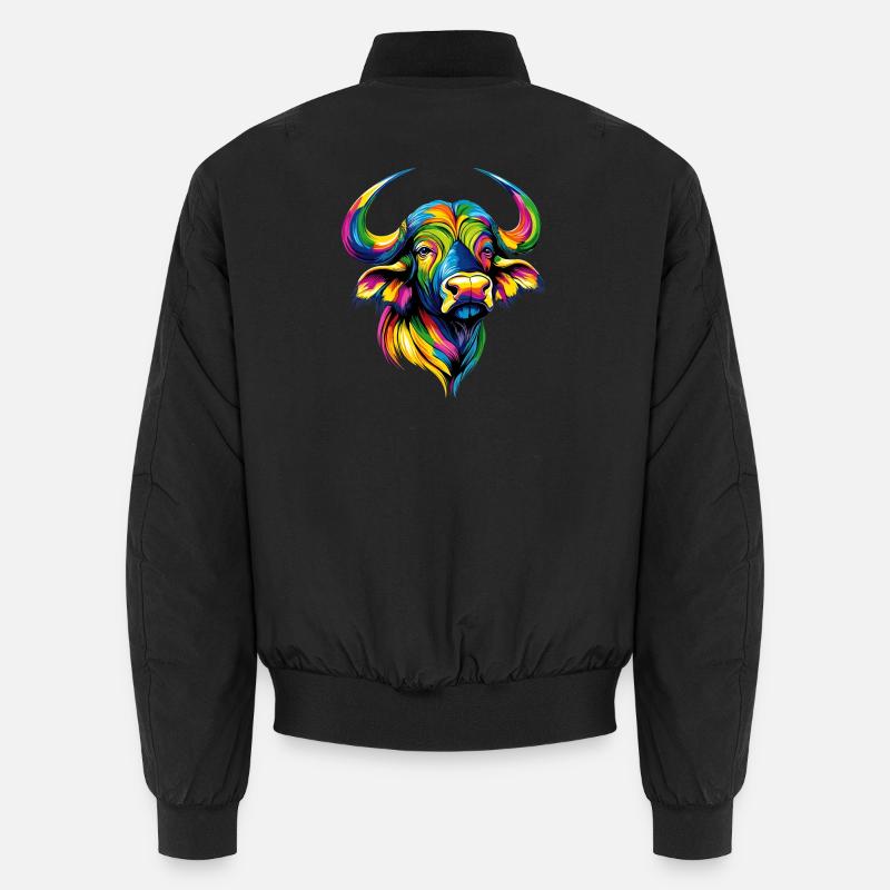 Büffel Kaffernbüffel Safari Afrikanischer Büffel Unisex Bomberjacke