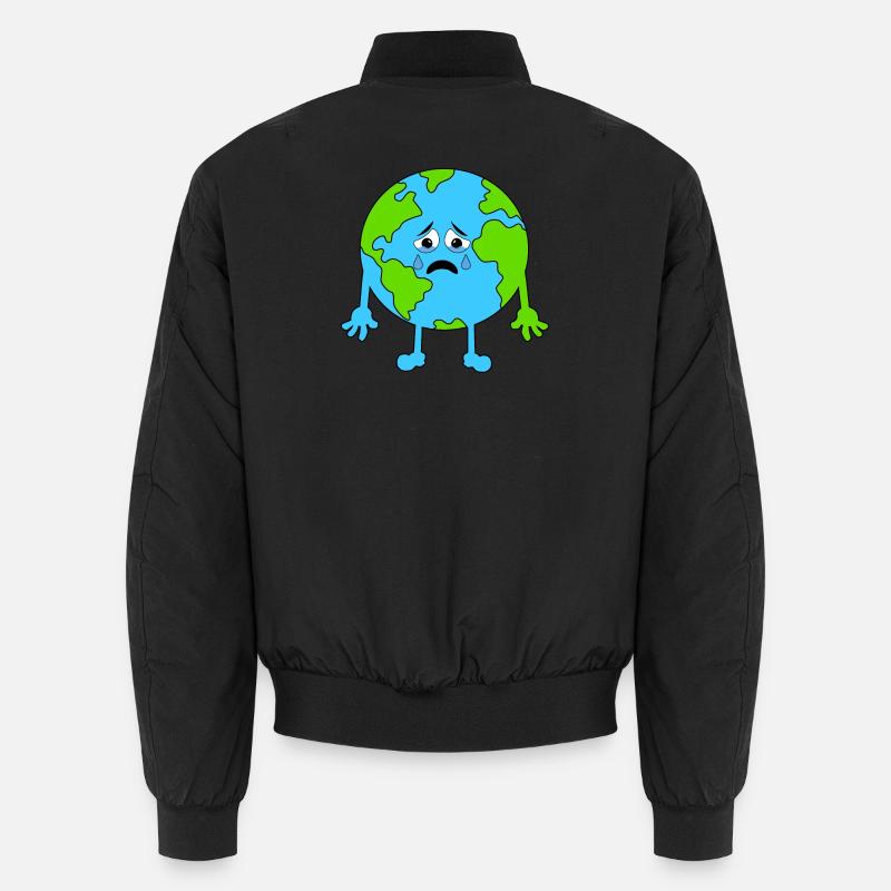 Melancholic Land Illustration - Unisex Bomber Jacket - black
