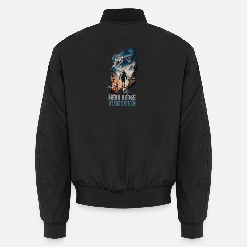 Mehr Berge - Weniger Sorgen - Unisex Bomberjacke - Schwarz