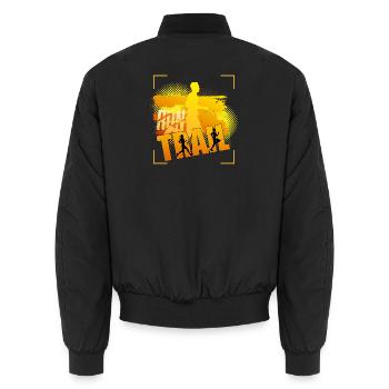 Trail Running - Unisex Bomberjacke - Schwarz - Hinten - AI Model Male 185 light (185cm)