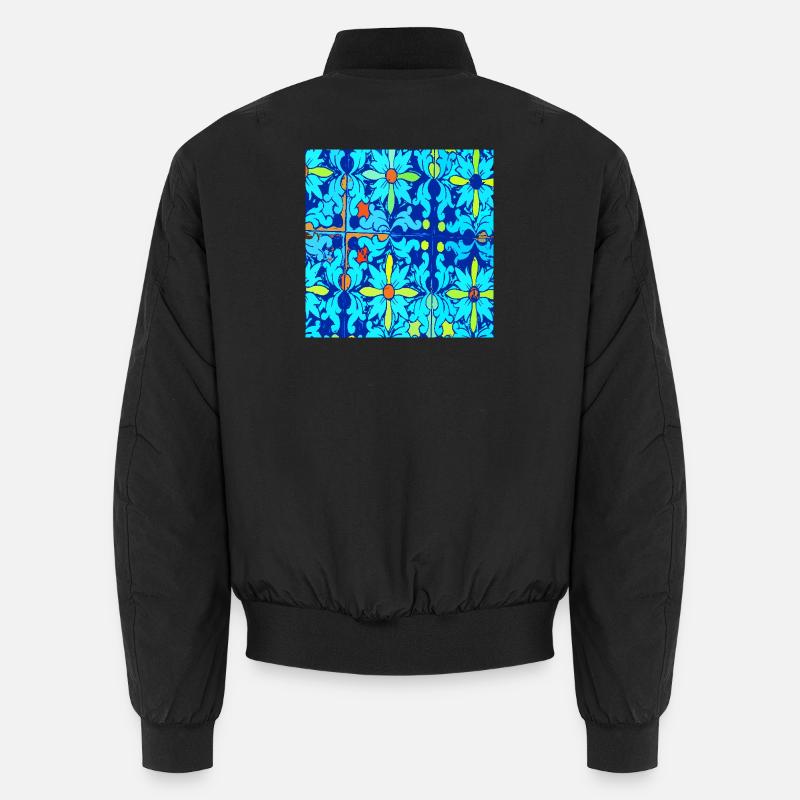 Blue ceramic Unisex Bomber Jacket