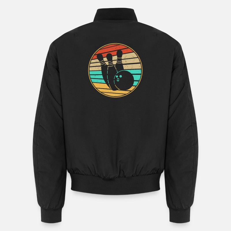 Bowling Retro - Unisex Bomberjacke - Schwarz