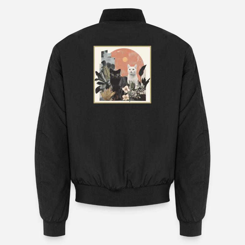 cats collage - Unisex Bomber Jacket - black