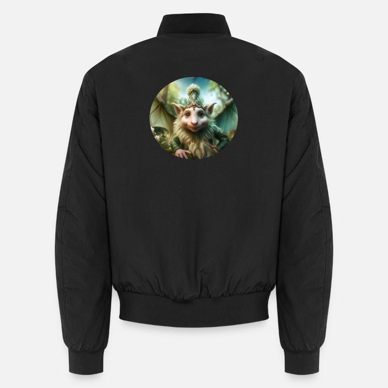 Mystischer Fantasy-Drachenkobold - Unisex Bomberjacke - Schwarz