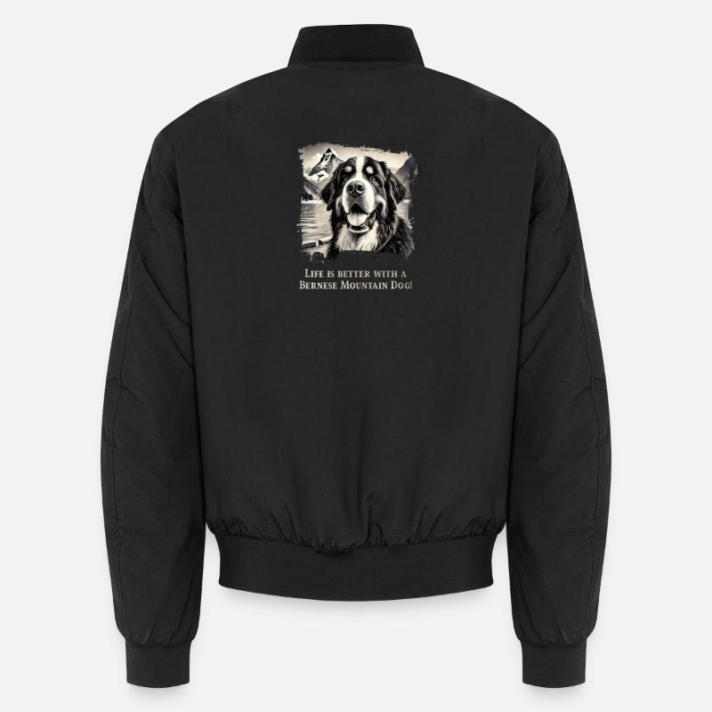 Berner Sennenhund - Unisex Bomberjacke - Schwarz
