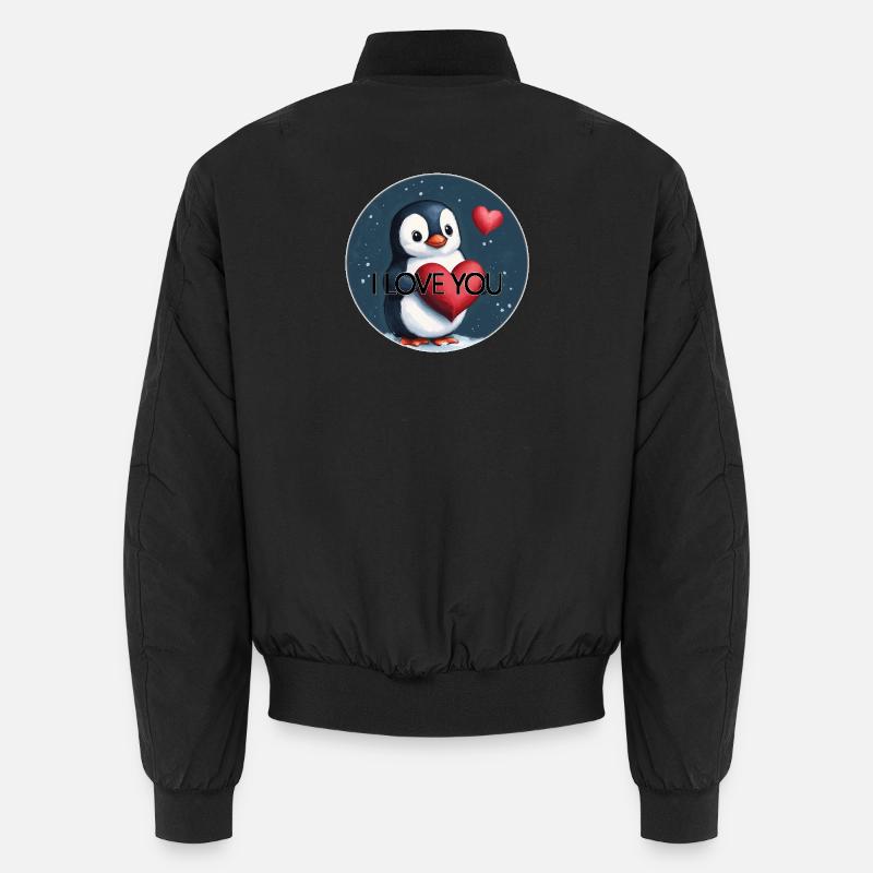 JE T’AIME PINGOUIN - Bomber unisexe - noir